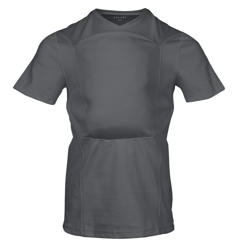 Lalabu gray dad baby wearing short sleeve shirt